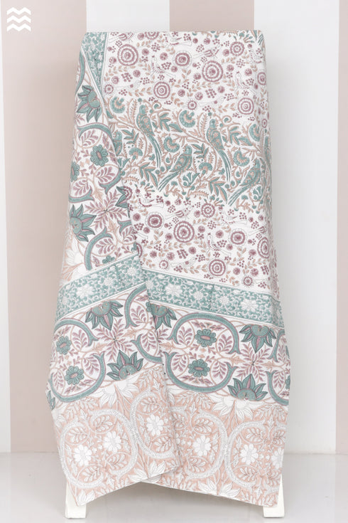 20s Cotton KING SIZE Bed Cover In Block Print